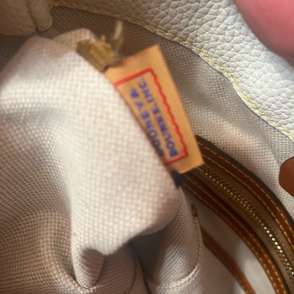 Dooney Bourke Handbag Bag Barlow  Pebbled Taupe Leather 2-Way EUC - Picture 12 of 14
